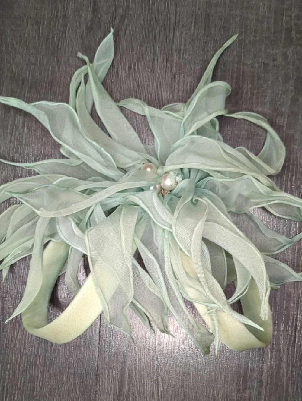 Vintage 40s To 50s Peg Wolfington Fascinator Hat Mint Blue Sheer Chiffon